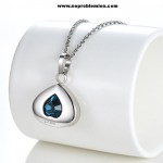 d021 black silicone stainless steel with swarovski blue crystal