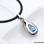 elegant swarovski crystal pendant blue stainless steel