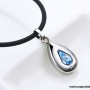 elegant swarovski crystal pendant blue stainless steel